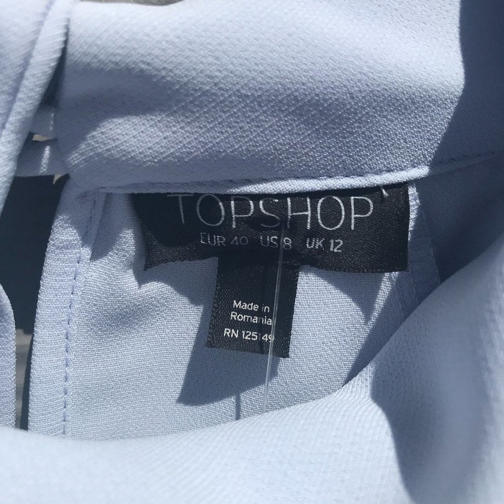 NWT TOPSHOP Ruffle Cold Shoulder Blouse - Picture 6 of 13